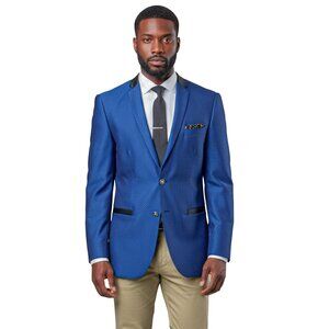 Blue 2-Tone Micro Diamond Mens Sport Coat Blazer